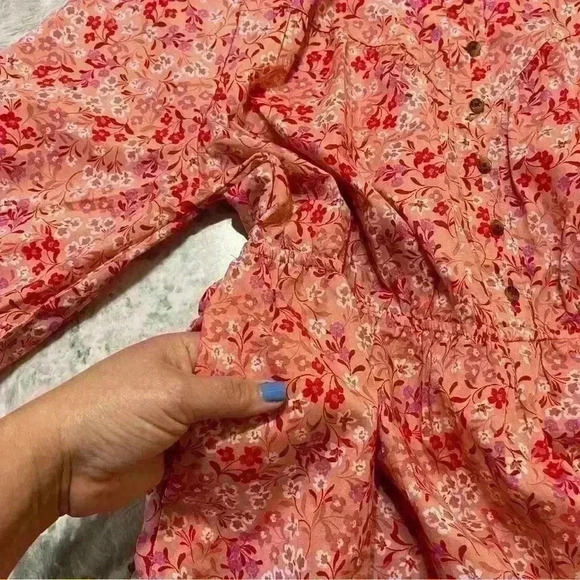 Terra & Sky Women's Plus Size 0X (14W) Button Front Pink Floral Dress Pockets - Picture 13 of 13